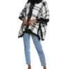 Anne Klein Plaid Poncho Women