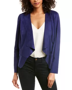 Anne Klein Suede Drape-Front Jacket Women