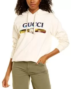 Gucci Sequin Logo Hoodie Women