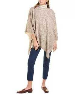 Noelle Cheetah Cashmere Poncho Women