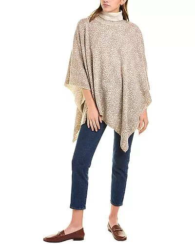 Noelle Cheetah Cashmere Poncho Women 1 Noelle Cheetah Cashmere Poncho Women