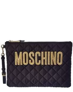 MOSCHINO Quilted Leather-Trim Pouch Women