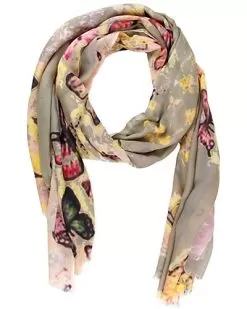 Multicolor Scattered Butterfly Scarf Women