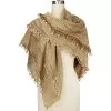 Metallic Rugged Fringe Scarf Women