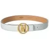 MOSCHINO M Logo Buckle Leather Belt Women