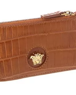 Versace La Medusa Croc-Embossed Leather Card Holder Women -Fashion Clothing Store 1111313917 RLLD 3
