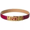 MOSCHINO Logo Embellished Leather Belt Women