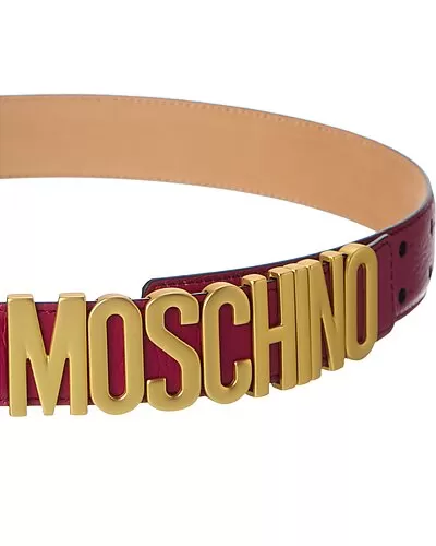 MOSCHINO Logo Embellished Leather Belt Women 2 MOSCHINO Logo Embellished Leather Belt Women - Image 2