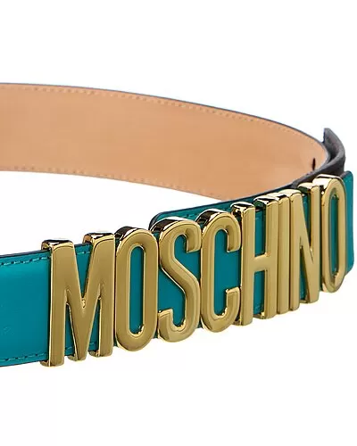 MOSCHINO Logo Lettering Buckle Leather Belt Women 2 MOSCHINO Logo Lettering Buckle Leather Belt Women - Image 2
