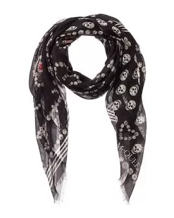 Alexander McQueen Jeweled Button Biker Scarf Women