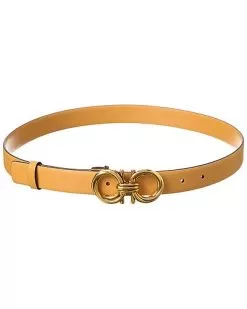 Salvatore Ferragamo Gancini Adjustable Leather Belt Women