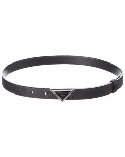 Prada Logo Saffiano Leather Belt Women