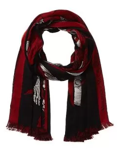 Alexander McQueen Silhouette Floral Wool & Silk-Blend Scarf Women
