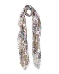 Vintage Floral Silk-Blend Scarf Women