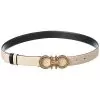 Salvatore Ferragamo Gancini Reversible & Adjustable Leather Belt Women