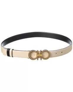 Salvatore Ferragamo Gancini Reversible & Adjustable Leather Belt Women