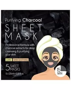 Set Of 5 Purifying Charcoal Sheet Mask Women