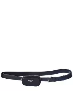 Prada Pouch Saffiano Leather Belt Women