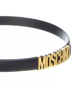MOSCHINO Logo Plaque Leather Belt Women -Fashion Clothing Store 1159344631 RLLD 2