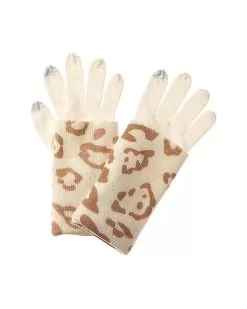 Reversible Animal Cashmere Gloves Women