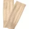 Plait Cable Cashmere Fingerless Gloves Women