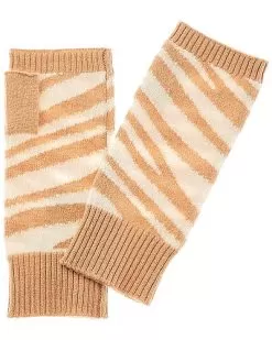 Zebra Cashmere Wrist Warmers Women