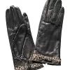 Black Silk-Lined Leather Gloves Women