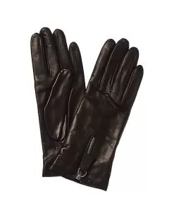 Leather Zip Gloves Women