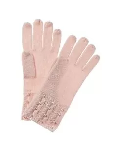 Pearl-Studded Cashmere Gloves Women