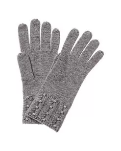 Pearl Studded Cashmere Gloves Women