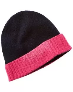 Colorblocked Turn Up Cashmere Beanie Women