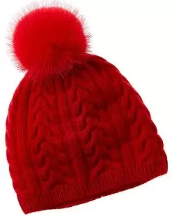 Trellis Cable Knit Cashmere Hat Women