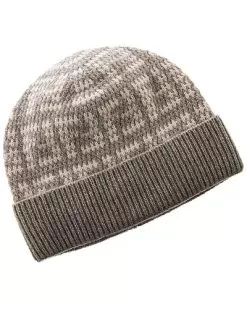 FENDI FF Jacquard Cashmere Beanie Women