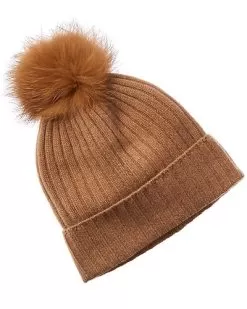Rib Pom Cashmere Hat Women