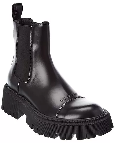 Balenciaga Tractor Leather Bootie Women 1 Balenciaga Tractor Leather Bootie Women