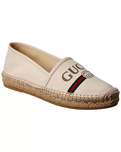 Gucci Logo Canvas Espadrille Women 1 Gucci Logo Canvas Espadrille Women