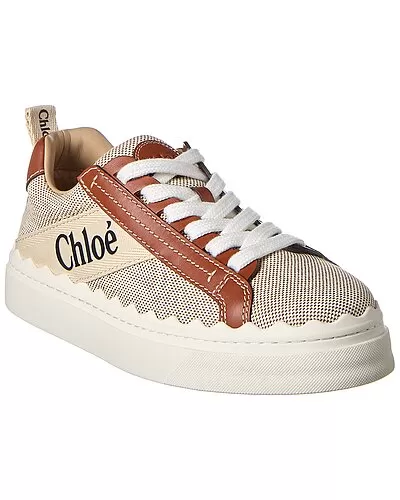 Chloé Lauren Scalloped Canvas & Leather Sneaker Women 1 Chloé Lauren Scalloped Canvas & Leather Sneaker Women