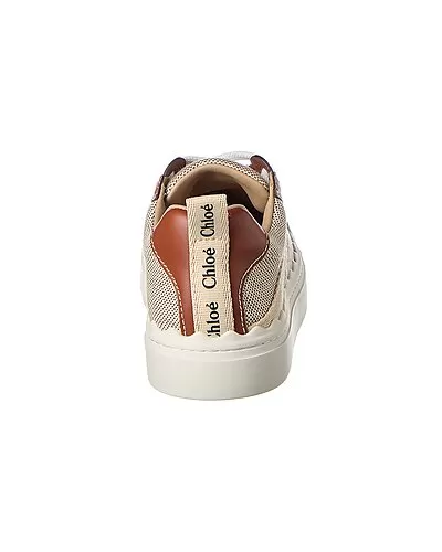 Chloé Lauren Scalloped Canvas & Leather Sneaker Women 3 Chloé Lauren Scalloped Canvas & Leather Sneaker Women - Image 3