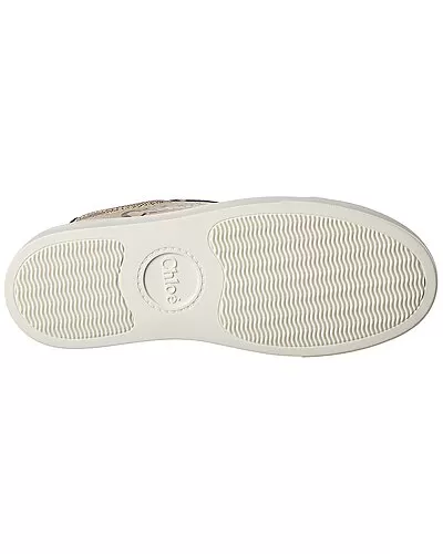 Chloé Lauren Scalloped Canvas & Leather Sneaker Women 4 Chloé Lauren Scalloped Canvas & Leather Sneaker Women - Image 4