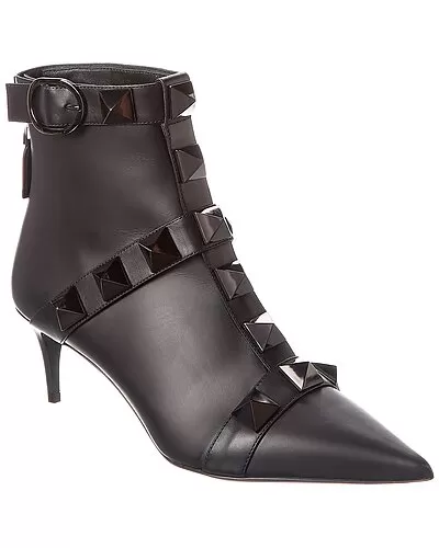 Valentino Roman Stud 60 Leather Bootie Women 1 Valentino Roman Stud 60 Leather Bootie Women