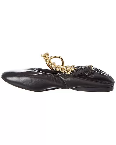JW Anderson Chain Leather Ballerina Flat Women 2 JW Anderson Chain Leather Ballerina Flat Women - Image 2