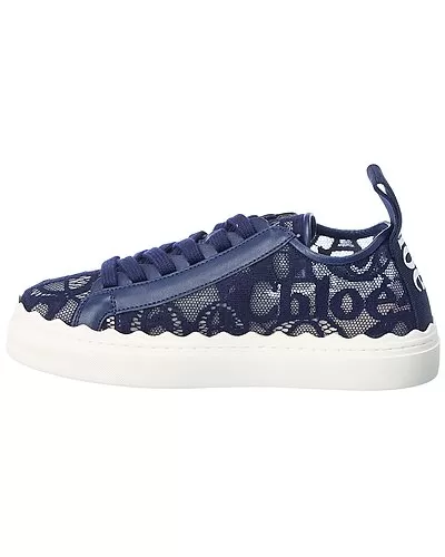 Chloé Lauren Lace & Leather Sneaker Women 2 Chloé Lauren Lace & Leather Sneaker Women - Image 2