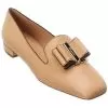 Salvatore Ferragamo Double Bow Leather Ballet Flat Women