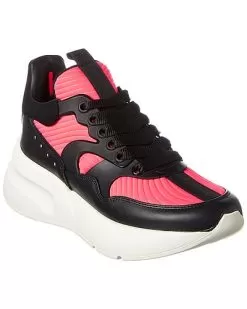 Alexander McQueen Oversized Leather-Trim Runner Sneaker Women