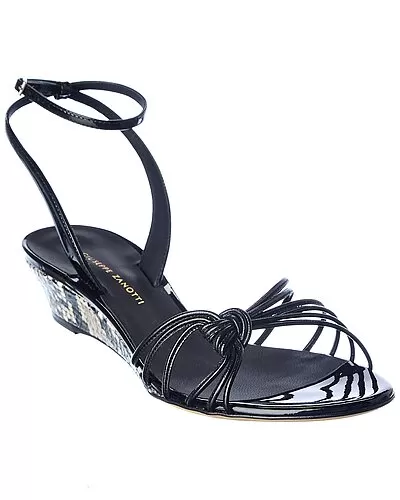 Giuseppe Zanotti Ylenia 30 Python & Patent Wedge Sandal Women 1 Giuseppe Zanotti Ylenia 30 Python & Patent Wedge Sandal Women