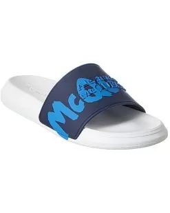 Alexander McQueen Graffiti Logo Rubber Slide Women