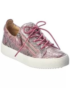 Giuseppe Zanotti May London Snake-Embossed Leather Sneaker Women