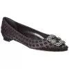 Manolo Blahnik Hangisi Satin Flat Women