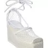 Bottega Veneta Stretch Mesh & Leather Wedge Sandal Women