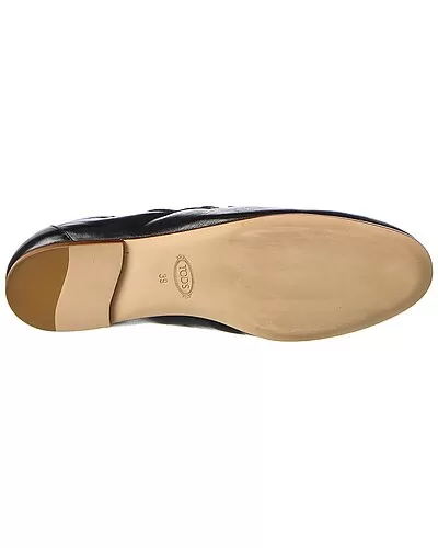 Tod's Double T Leather Loafer Women 4 Tod's Double T Leather Loafer Women - Image 4